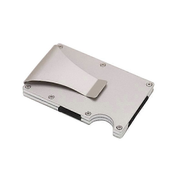 RFID Metall Korthållare Magsafe Plånböcker Män Kvinnor Slim Tunn Mini Magnetisk Plånbok Silver C