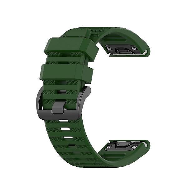 Armeijanvihreä virallinen tekstuuriranneke yhteensopiva Garmin Fenix 6x 26mm kanssa, muovipainikkeella