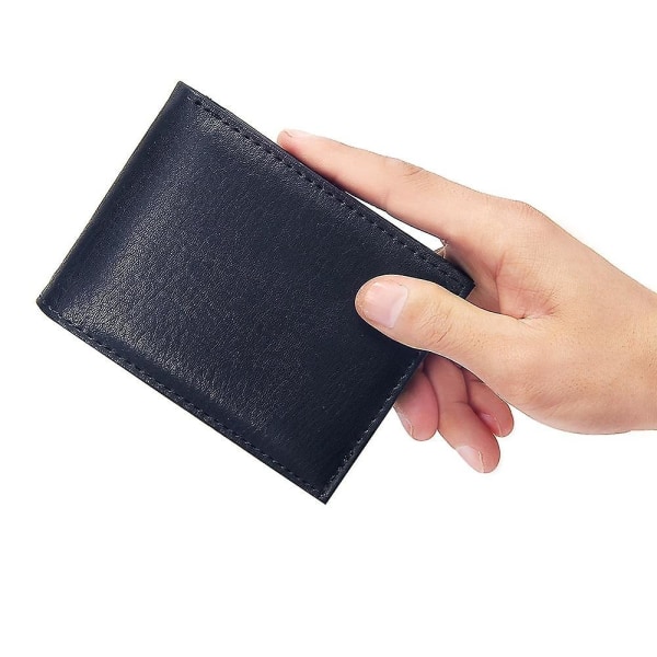 Män Lyx Pu-läder Slim Bifold Korta Plånböcker Kreditkortshållare Coffee