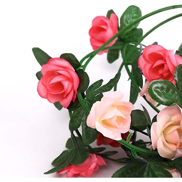 5 stk. 2,7 m Kunstig Falsk Rose Guirlande Vinstok Hængende Silkeblomster Kunstig Blomsterguirlande (pink) Pink
