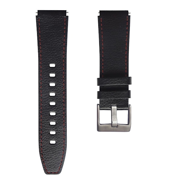 Black Red Lines nahkainen kellonranneke, yhteensopiva Huawei Watch Gt2 Pron kanssa