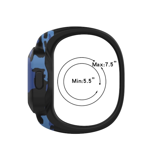 Kamuflasje Blå Kamuflasje Blå kompatibel med Garmin Vivofit Jr3 Silikonklokkereim uten spenne, Størrelse: s