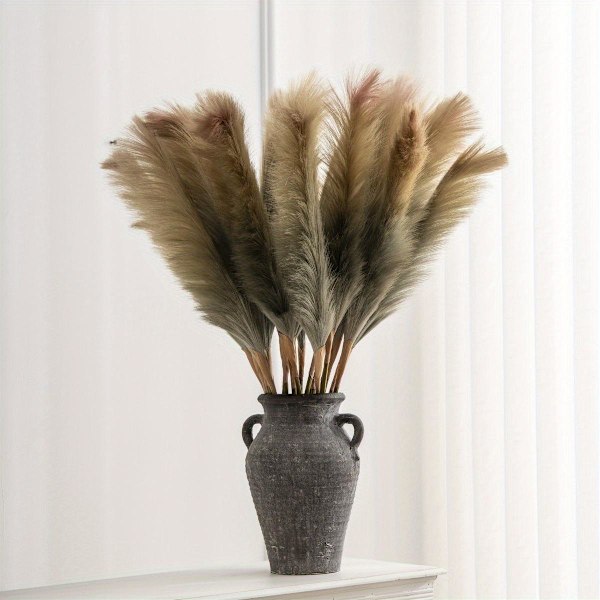 4-pak 80 cm Fluffy Pampasgræs Kunstig Pampas Bordvase Dekoration Stor Tørret Blomsterbuket H White 4 Pcs