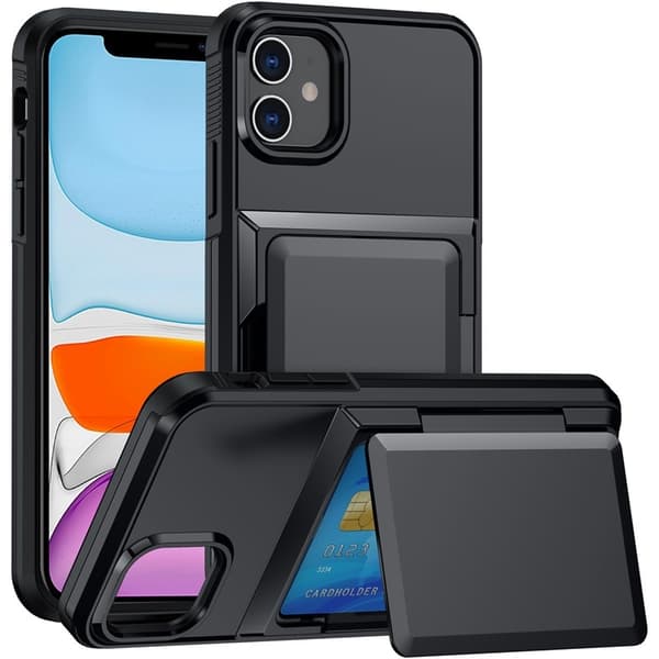 Etui til iPhone 16Plus6.7 sort Wallet med kortholder 2-i-1 Flip Wallet med kortholder