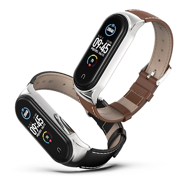 Punainen Ruusukulta Punainen Ruusukulta yhteensopiva Xiaomi Mi Band 6 / 5 / 4 / 3 Nahkainen Kellonranneke