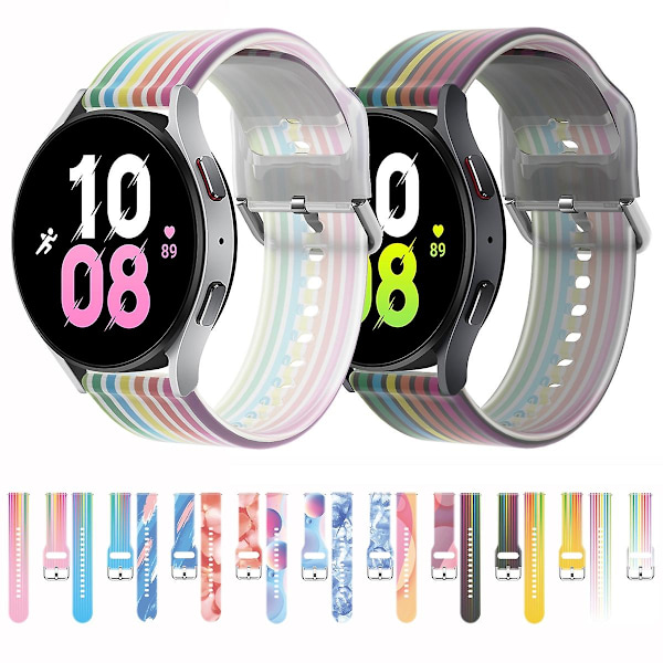 Transparent Regnbåge Transparent Regnbåge Silikonarmband 20mm