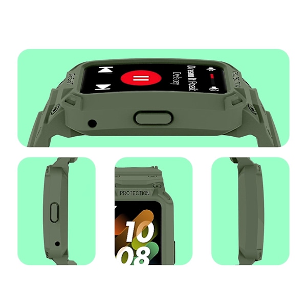 Armygrønn TPU-klokkereim kompatibel med Huawei Band 7 / 6 / Honor Band 6