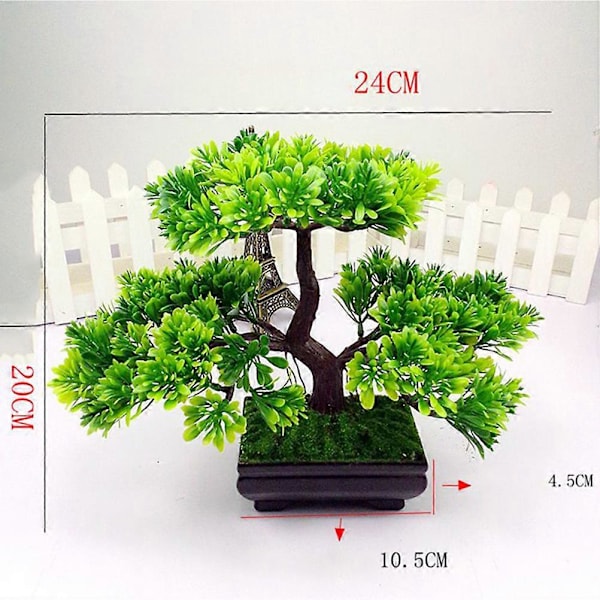 Kunstig Gæste-Hilsen Fyr Bonsai Mini Simulations Træ Plante Boligindretning (Pink)
