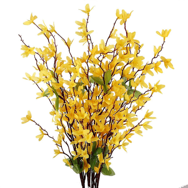 60cm 7-grenad vinterjasmin simulerad blomma simulerad växt falsk blomma sidenblomma vardagsrum bröllop blomsterarrangemang yellow