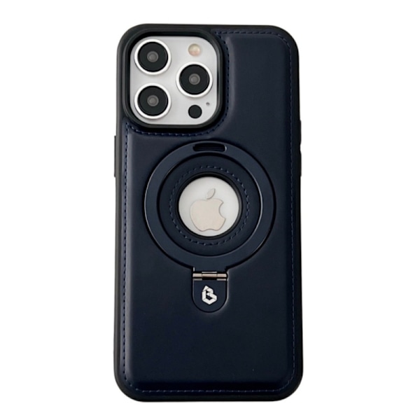 iPhone 14 -kotelo, tummansininen, sopii magneettiselle nahkakuvioiselle jalustalle