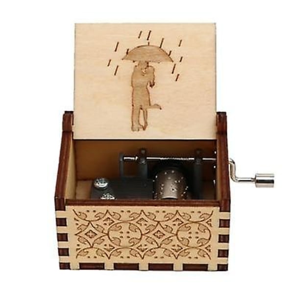 Graverad H Cranked 18 Tone Wooden Music Box RAIN 01-YS