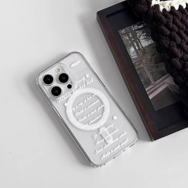Etui til iPhone 14pro Cloud Engelsk [enkelt magnetisk telefonetui] Sort stjerne læder Sommerfugl knude kortholder magnetisk transparent