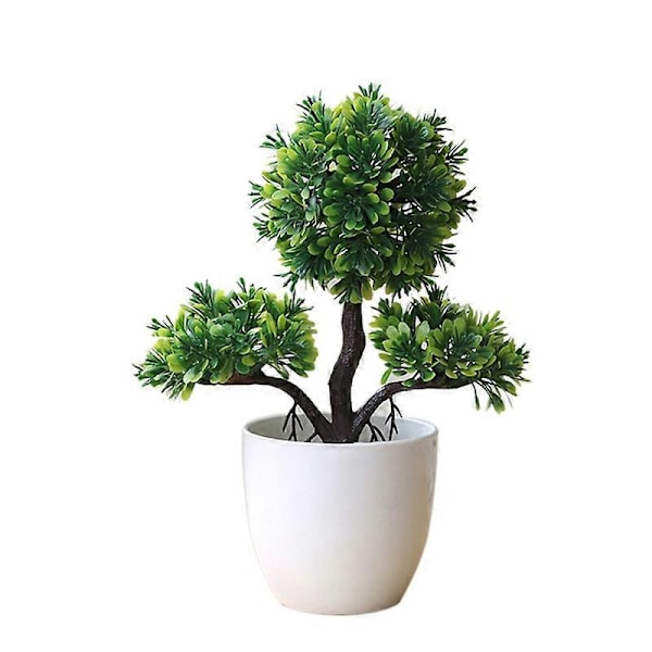 Artificiell Bonsai Simulerad Skrivbordsdekor Plast Gäst-Välkomnande Tall Krukväxt för Kontor Green