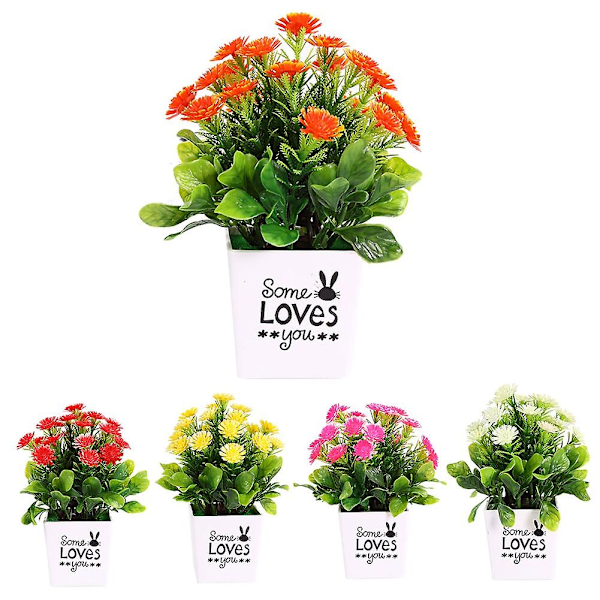 Konstgjord Blomma Chic Fräsch Skrivbordsdekoration Falsk Dekorativ Blomma Växtdekor Bröllopsdekor Yellow