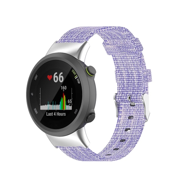 Purppura Purppura yhteensopiva Garmin erunner 45 kanssa Nylon Canvas -kellonranneke yhteensopiva Garmin erunner 45 / 45s kanssa