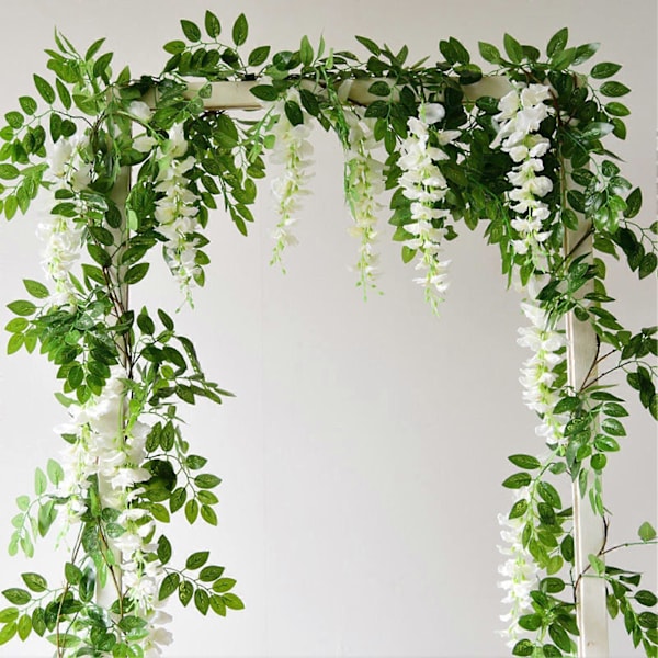 200CM Keinotekoinen Wisteria Kukka Seppele Riippuva Tekoköynnös Kiipeilevä Kukka Vihreä Roikkuva Muratti Koriste Green