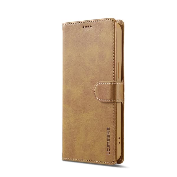 Kotelo iPhone 15PLUS Khaki Läppälompakko Korttipaikalla