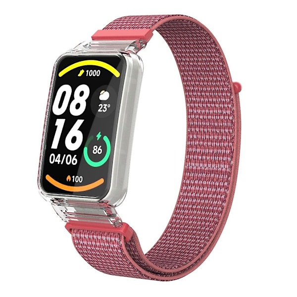 Apricot PC-deksel + Nylon Loop-stropp kompatibel med Xiaomi Mi Band 7 Pro