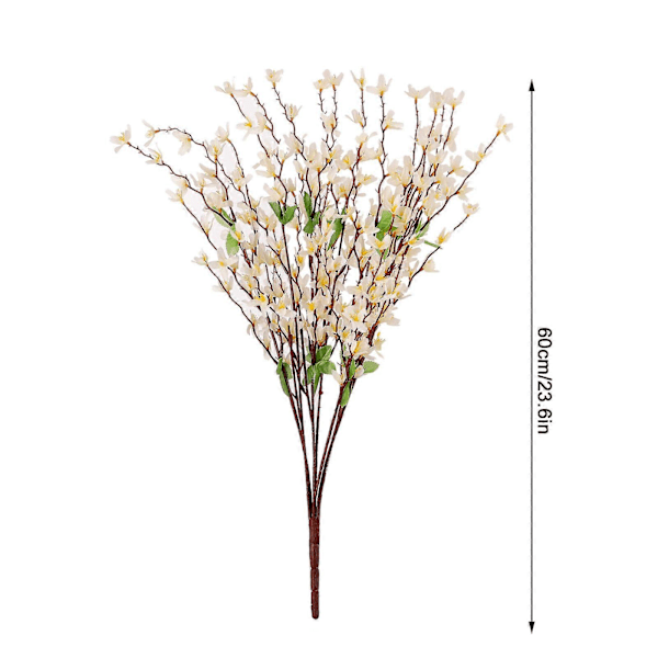 60cm 7-grenad vinterjasmin simulerad blomma simulerad växt falsk blomma sidenblomma vardagsrum bröllop blomsterarrangemang yellow