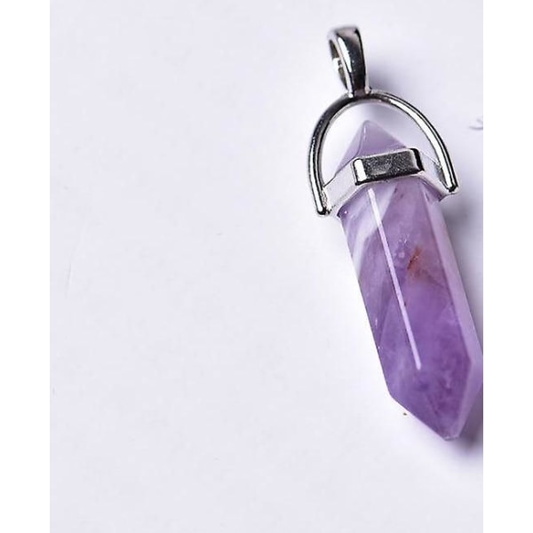 Natural Crystal Ametist Mineral Stone Pendant - Crystal Point Pendant Obsidian