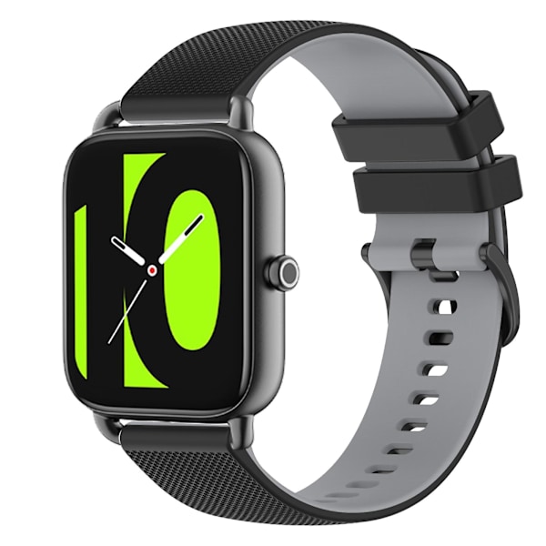 Svart Grå Svart Grå Tvåfärgat Silikonarmband kompatibelt med Xiaomi Haylou Rs4 Ls12 kompatibelt med Xiaomi Haylou Rs4 Ls12