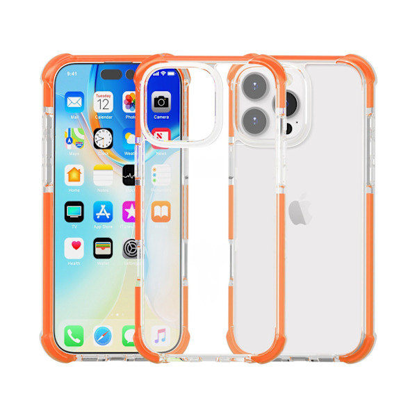 Etui til iPhone 16 Pro Max Hard Corners Clear Orange