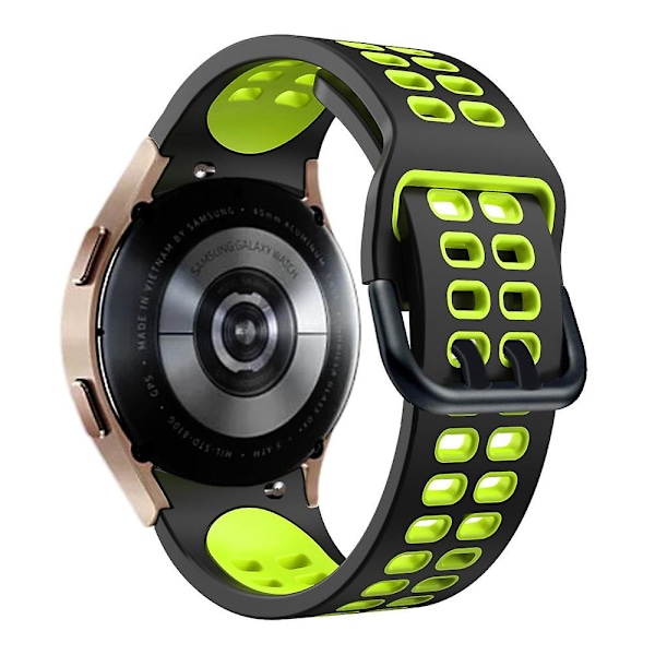 Sort Grøn Sort Grøn Silikone Urrem kompatibel med Samsung Galaxy Watch 4 44mm