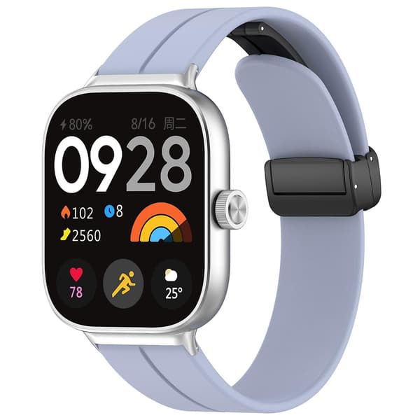Lyseblå Lyseblå Magnetisk Spenne Silikonrem kompatibel med Redmi Watch 4