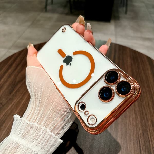 Fodral för iPhone 17 Pro Galvaniserad Klar Magnetisk Smal Profil Klar Noz34560