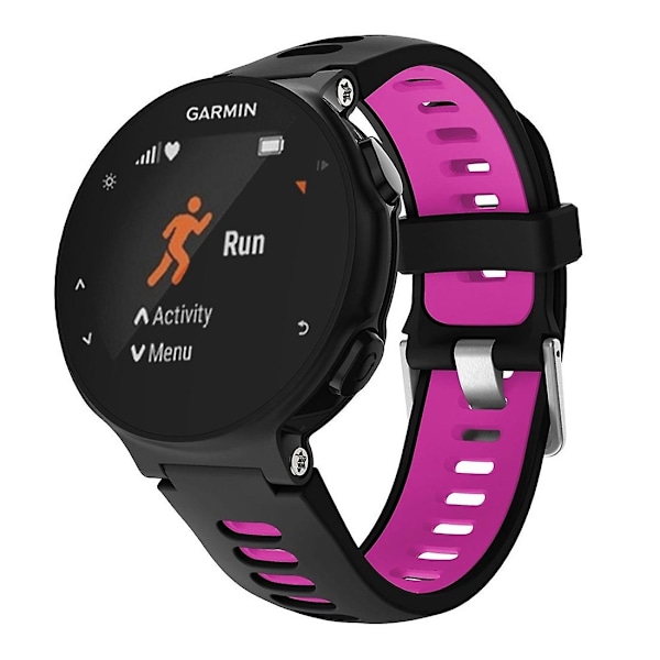 Rosröd Silikon Armbandsrem Kompatibel med Garmin Kompatibel med Forerunner 735xt