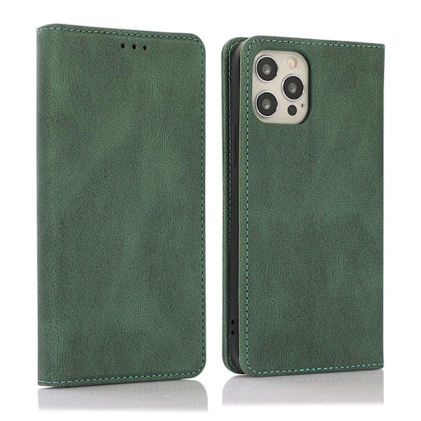 Etui til iPhone 16 Pro Max grøn magnetisk flip-pung med kortholder