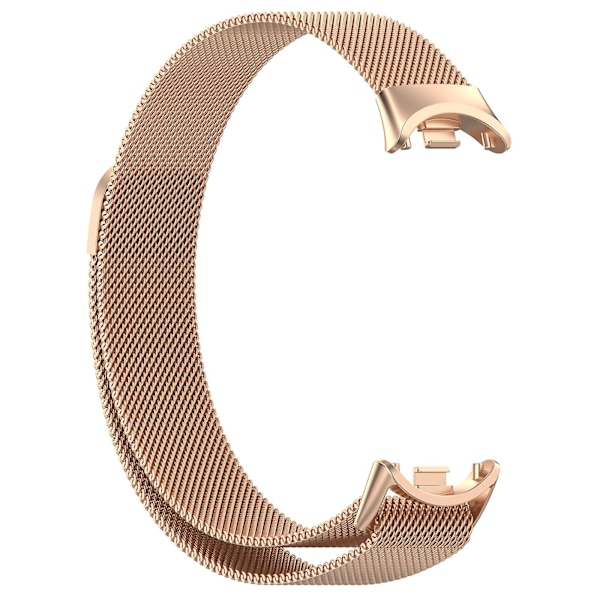 Ruusukullanvärinen metallinen ranneke, yhteensopiva Xiaomi Mi Band 8:n kanssa