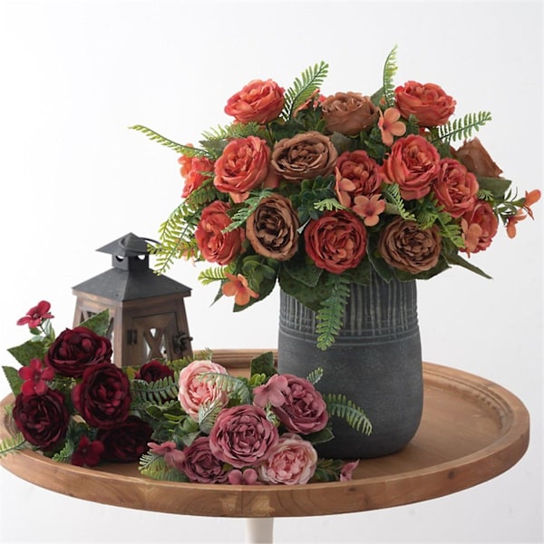 Kunstige Blomster, Vakre, Iøynefallende, Romantiske, Livaktige, Unike Kunstige Silkeblomster til Fest Dark pink