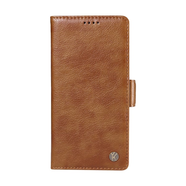 Etui til iPhone 13 Pro brun Pebbled Side Buckle Frosted Wallet med kortholder