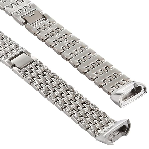 Sølv Sølv kompatibel med Fitbit Charge 3 diamantbesat urrem