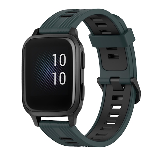 Olivengrøn   Sort Olivengrøn   Sort 20mm Silikone Urrem kompatibel med Garmin Venu Sq