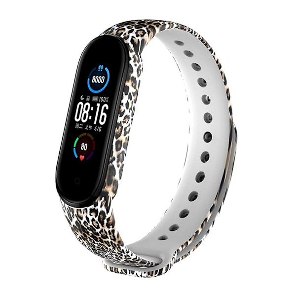 Gul Leopard Gul Leopard kompatibel med Xiaomi Mi Band 5 Tpuwatchband