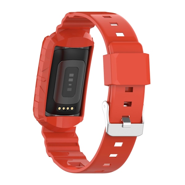 Oransje Oransje Silikon Ett Kroppsbeskyttelse Klokkereim kompatibel med Fitbit Charge 4 kompatibel med Fitbit Charge 4