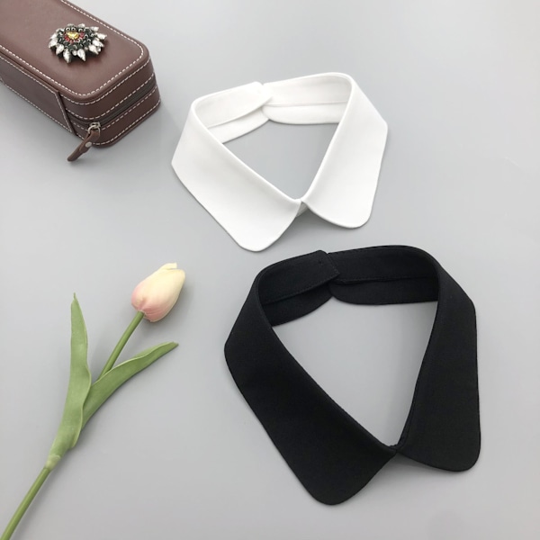 Dame falsk krage Avtakbar halv Allsidig Avtakbar Pe Black pointed collar