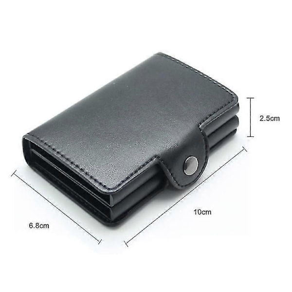 Dubbel Stöldskyddande Plånbok RFID-NFC Säker POP UP Korthållare - YKY416 Red Black - 12st Card