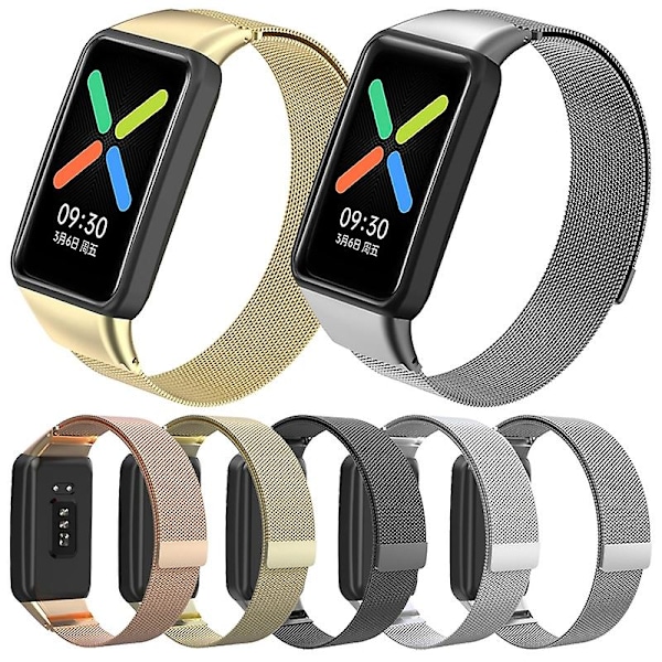 Grå Grå Milan Magnetiskt Klockarmband kompatibelt med Oppo Watch Free Nfc