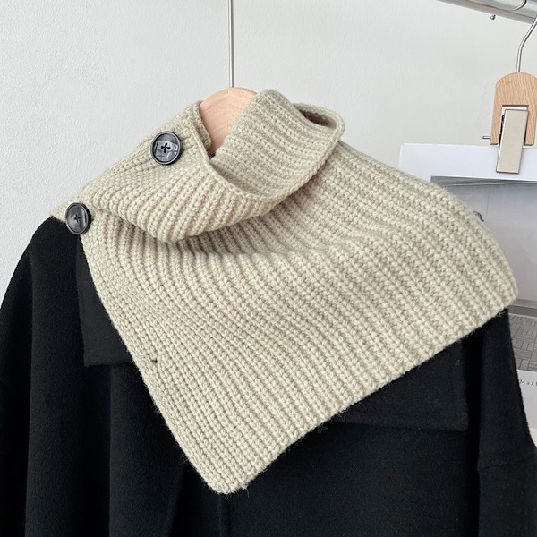 Dame falsk krage Avtakbart halvskjerf Vinter Koreansk stil Gray White (acrylic) 30cm