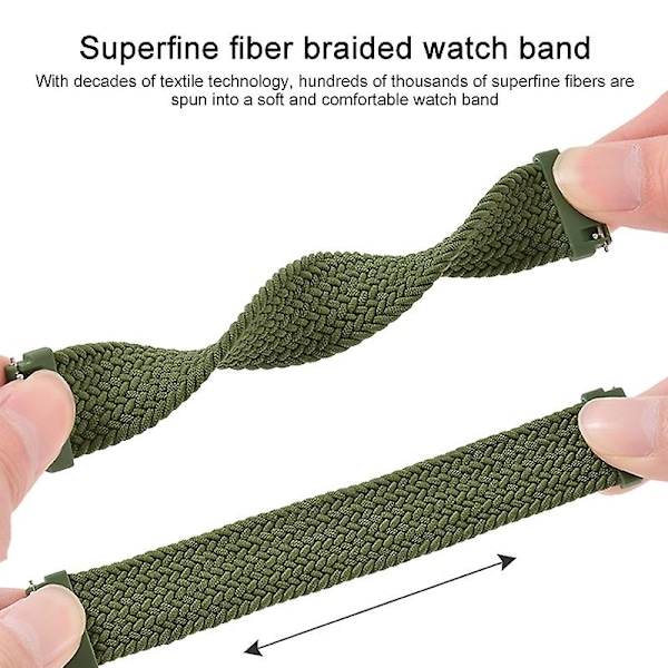 Armygrøn Armygrøn kompatibel med Huawei Watch 3 / 3 Pro Nylon Urrem, Størrelse: 155mm