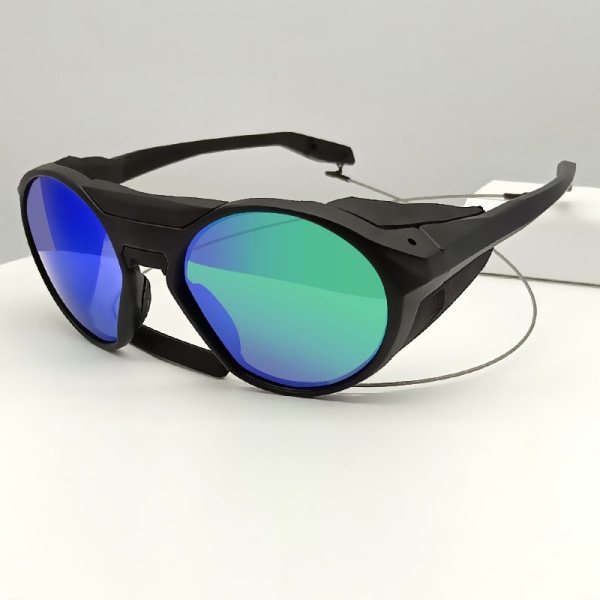 Glasögon utomhus Vindtäta glasögon för ridglasögon Mode polariserade solglasögon Solbeständiga solglasögon Black frame Green Label