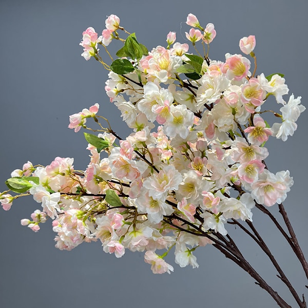 Konstgjorda Körsbärsblommor Grenar Stora Falska Blommor Bröllopsdekor Hem Rose Red