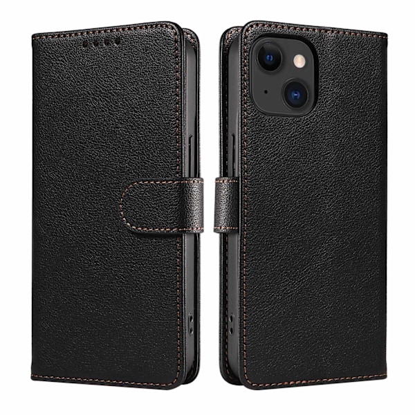 Etui til iPhone 14 6.1 sort RFID-Blokerende Flip