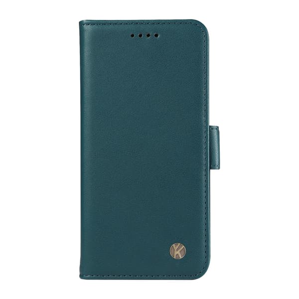 Fodral för iPhone 15 Pro Max grön Matt Soft-Touch Sidospänne Flip Plånbok med Korthållare