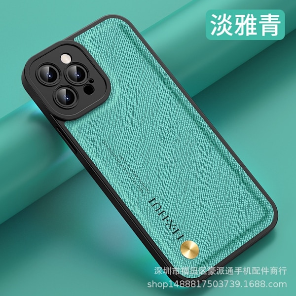 Fodral för iPhone 14 Pro Max Elegant grön [med magnetisk funktion] lädertexturerad silikon Magnetisk