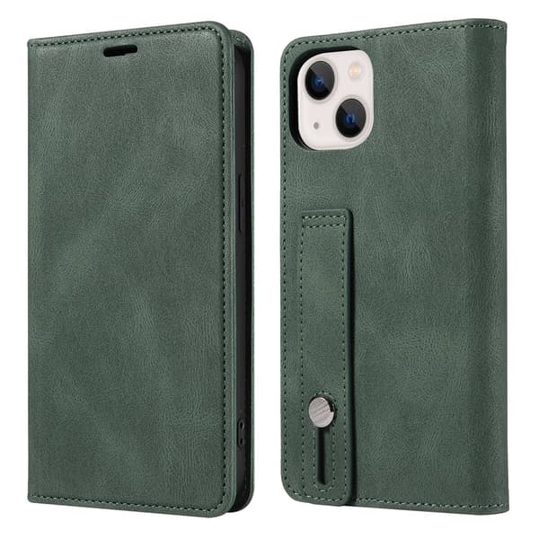Etui til iPhone 13 Pro grønn håndleddsflip