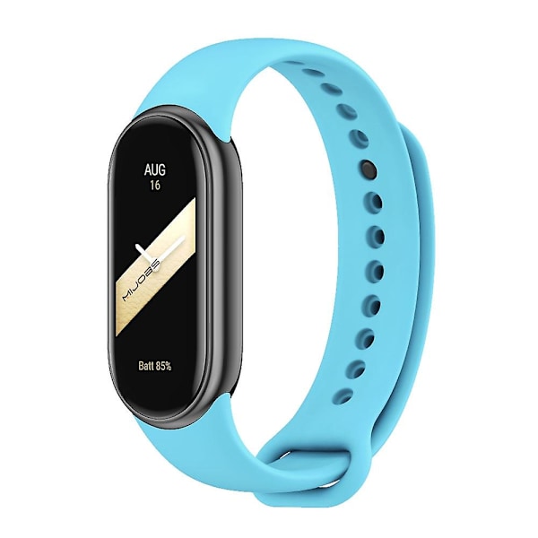 Himmelblå Mijobs Silikonrem i ensfarget design kompatibel med Xiaomi Mi Band 8